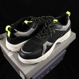 KINGSIDE Geoffrey Lace Up Round Toe Sneaker Shoes black/grey Men Size 12 M